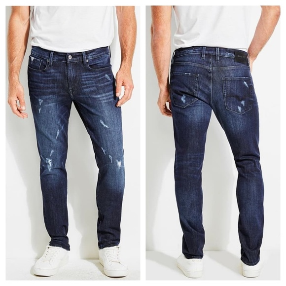 guess men's slim tapered jeans